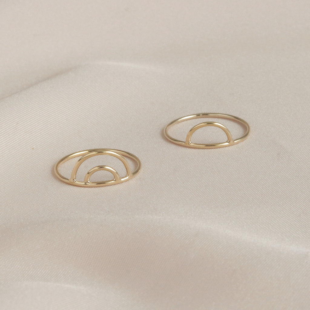 Gold Double Arch and Single Arch Dainty Rings