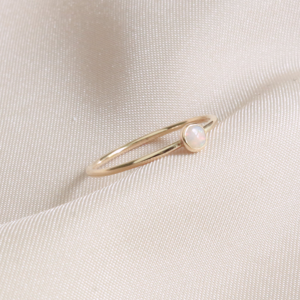 Minimalist Opal Gold 3mm Ring