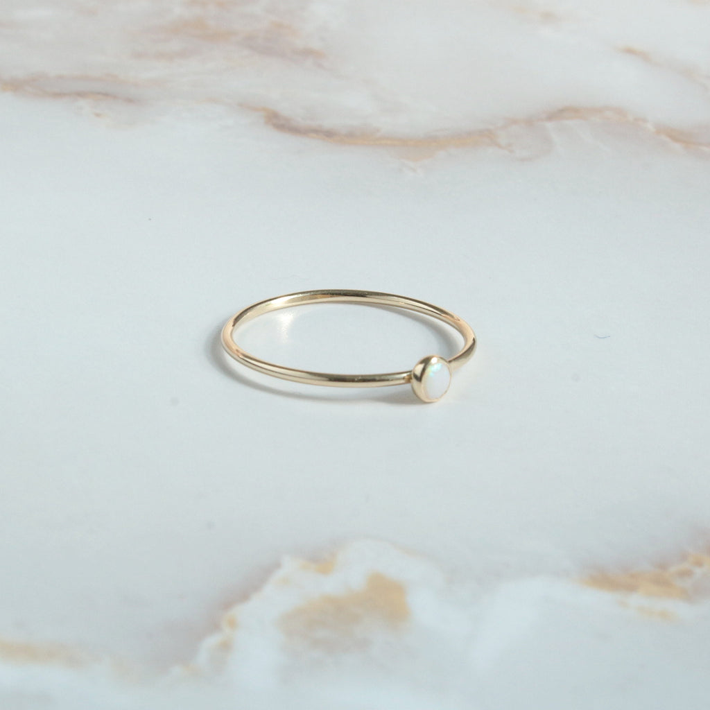 minimalist opal ring