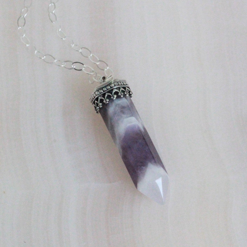 Amethyst Single-Point Crystal Necklace