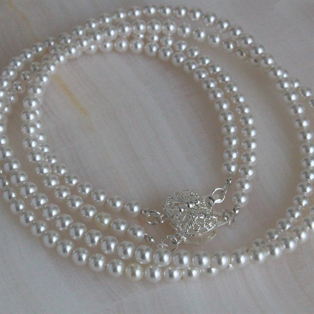 small pearl double strand necklace