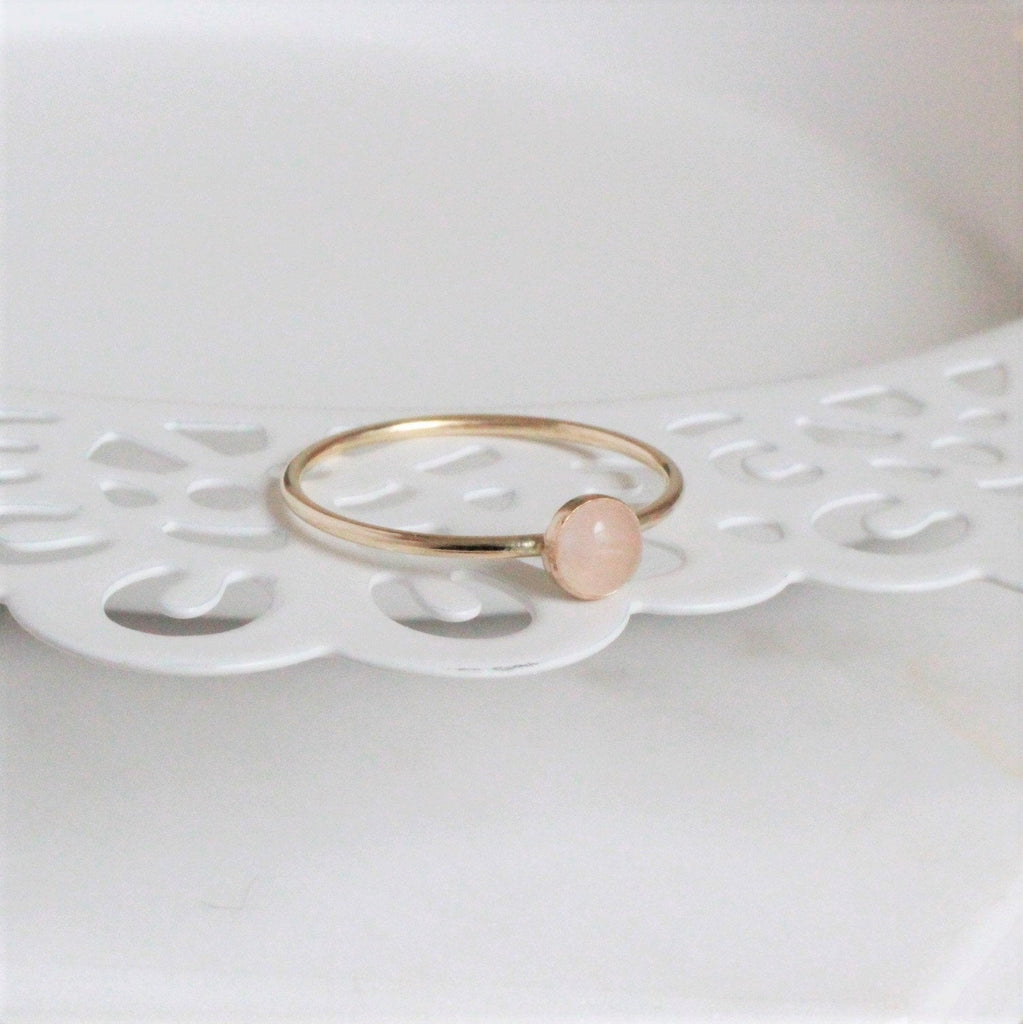 rose quartz minimalist ring